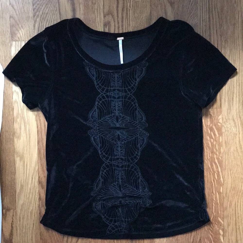 Free People Black Velvet Top
